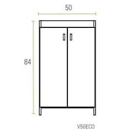 Mueble Schneider Eco sin mesada 50cm blanco