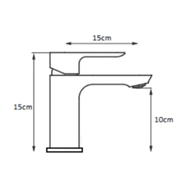 Grifería de lavatorio Ultragrif monocomando flynn gold UGM1013G01