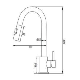 Griferia de cocina monocomando Estalgrif Top extensible cromo 2001