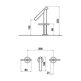 Griferia de Lavatorio Andez Giraffe 3 Ag cromo (500.22)