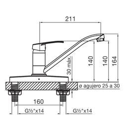 Grifería de cocina FV arizona monocomando 0411.03/B1-CR