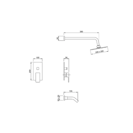 Griferia de ducha Peirano Soria c/transf Monoc cr 80-152