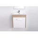 Mueble Campi Space 60 c/mesada loza blanco-roble