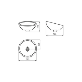 Bacha de baño Ferrum 38 cm tori redonda blanca TOR-BH-058-BL