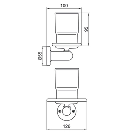 Porta cepillos FV allegro cromo con vaso 0169/15-B-CR