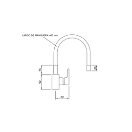 Griferia Cocina Monocomando Peirano Colors Gris 20-171