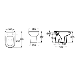 Inodoro Corto Roca Dama Bco