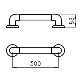 Barral Ferrum 30 cm traful recto negro ESP-BR-012-NE