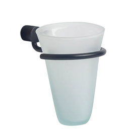 Accesorio de baño Ottone Portavaso vidrio Net negro mate