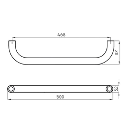 Barral Ferrum 50 cm espacio blanco ESP-BR-002-BL