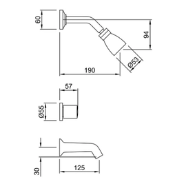 Griferia Baño Peirano Ducha Con Transferencia Dique 423
