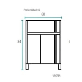 Mueble Schneider Nature 60 PVC bco bte V60NAPB sin mesada