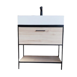 Mueble Cree calpe c/mesada pq solid matte 70x46x80cm blanco 1 agujero