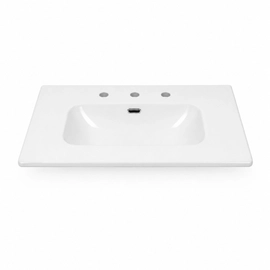 Mesada de Loza 80cm Campi curve/circle 3 ag blanca MLS80/3