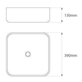 Bacha Ideal kae cuadrada de apoyo blanca 10090