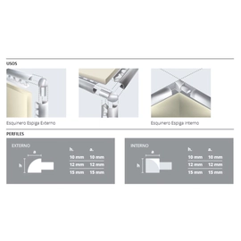 Esquinero espiga Atrim 12MM cromo mate 8978