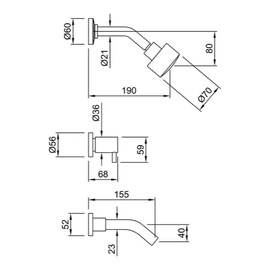 Griferia de Ducha Peirano Marbella c/transferencia cr 80-121