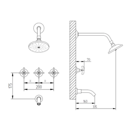 Griferia de ducha Robinet Belfast c/t neg mte 66012027
