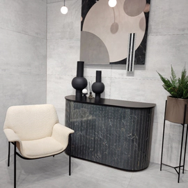 Porcelanato Cerro Negro 64x122 Cemento Blanco rect cal 1º