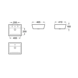 Roca Lavatorio Sendai 3 Aguj. Bco