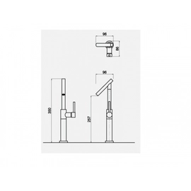 Griferia baño Andez Lavatorio Monocomando Alto Giraffe
