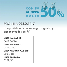 Boquilla aireadora FV repuestos para ahorro de agua 7l/min