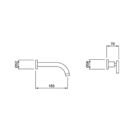 Griferia lavatorio pared Peirano Adra cromo 62-162