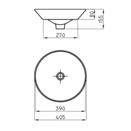 Bacha de baño Ferrum tori semiencastre TOR-BH-044-BL