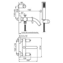 Grifería de ducha FV libby con transferencia exterior 0112/39A-CR