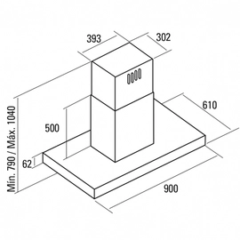 Campana Isla Cata Sygma 1200 VL3 2841