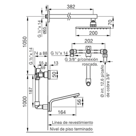 Grifería de ducha FV chalten con transferencia 0103/H4-CR