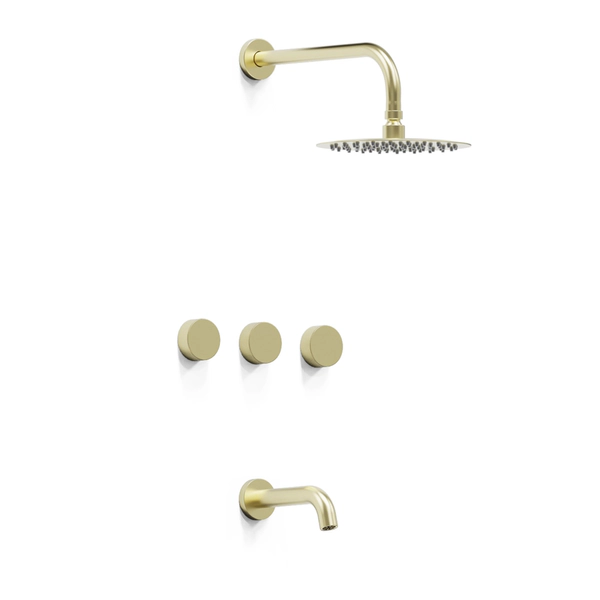 Hidromet griferia ducha c/transf texture gold 9808gold