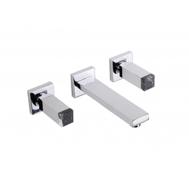 Griferia lavatorio de pared Haaz Bellagio cromo/negro marquina