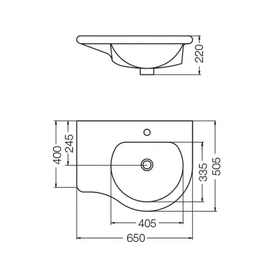 Bacha de lavatorio Ferrum avignon c/mesada 1AG AVI-MS-006-BL