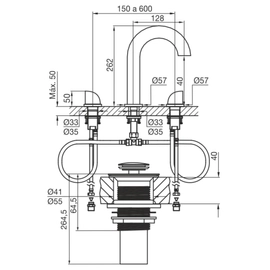 Grifería de lavatorio Novum edge dee FR207/J3D-BK