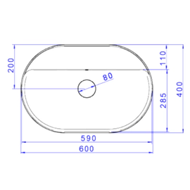Bacha Deca Slim de apoyo oval 3 ag 60X40X13.5 bco L.14060.M.17