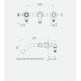 Griferia De Pared Antique Lever Bronce Viejo Andez 550.41.05