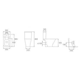 Inodoro Largo Roca The Gap 3/6L Apoyo Bco