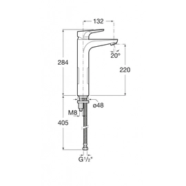 Roca Atlas Lavatorio Alto Monocomando