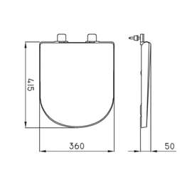 Tapa inodoro Ferrum bari blanco cierre suave BAR-TP-010-BL