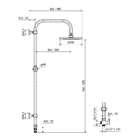Griferia barral de ducha exterior Ultragrif cromo