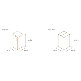 Freezer vertical bajo mesada acero FR55 Vendom