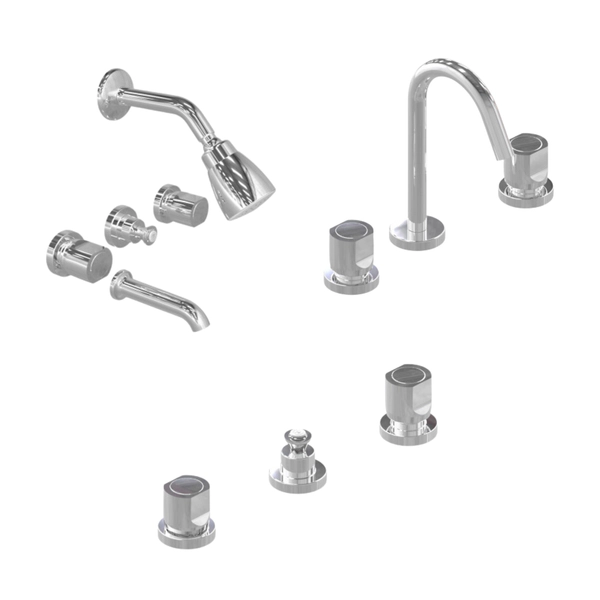 Combo grifería de baño Hidromet semplice Lav+Ducha+Bidet 700308CR
