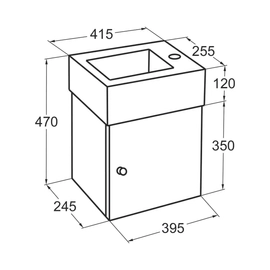 Mueble vanitory Ferrum armonica toilette negro ARM-MB-008-NE