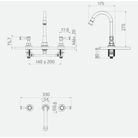 Griferia De Lavatorio 3 Ag Antique Lever Bronce Viejo Andez 500.41.05