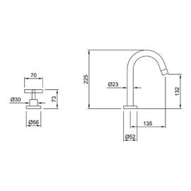 Griferia Baño Peirano Lavatorio Valencia Cromo
