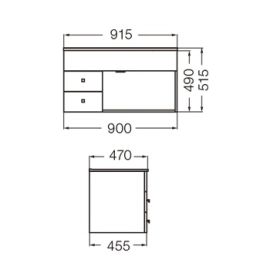 Mesada Ferrum Cadria 90cm LX93F 3ag CDR-MS-008-BL