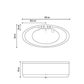 Hidromasaje Versailles Geminis c/ducha 4 j 185x89 bco