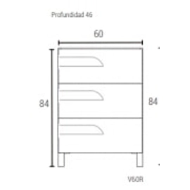 Mueble Schneider Rivo 60cm PVC bco V60RB sin mesada