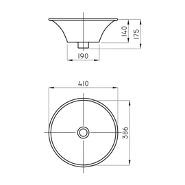 Bacha de baño Ferrum milos chica sin tapón blanca de apoyo MLS-BH-110-BL